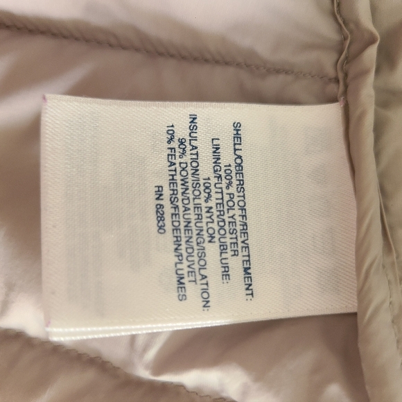 Lands End Mottled Gray White Lightweight Puffer Jacket Coat Size L - Picture 4 of 7